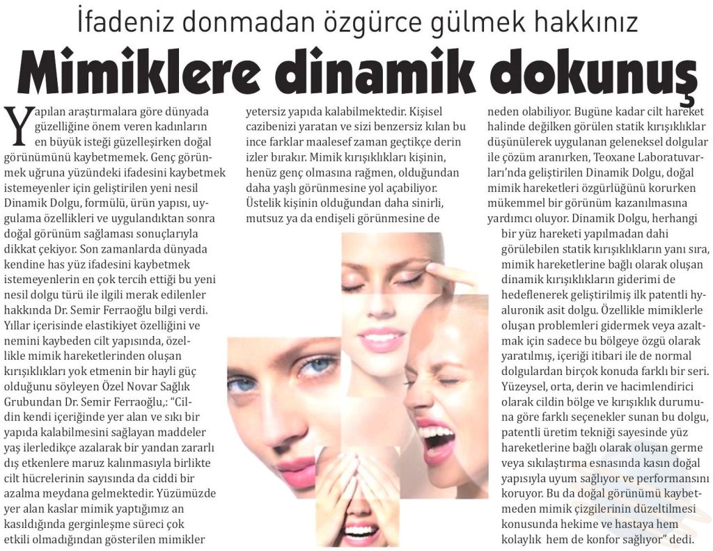 ADANA EGEMEN GAZETESİ- DR. SEMİR FERRAOĞLU DİNAMİK DOLGU 26.10.2019